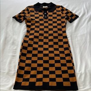 Love Always by FCT Checkered Sweater Dress